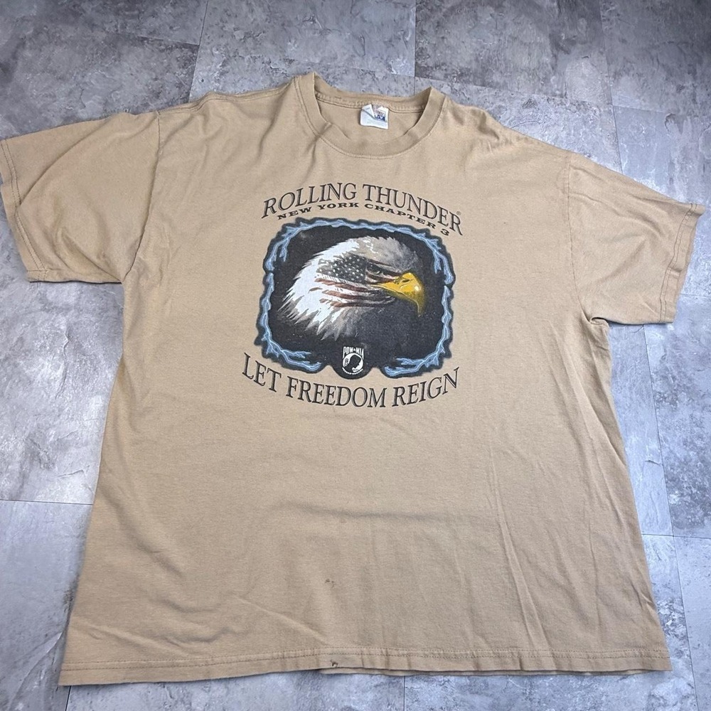 Vintage eagle graphic rolling thunder T shirt size xl - Picture 2 of 8